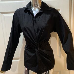 Zara black button blouse size M